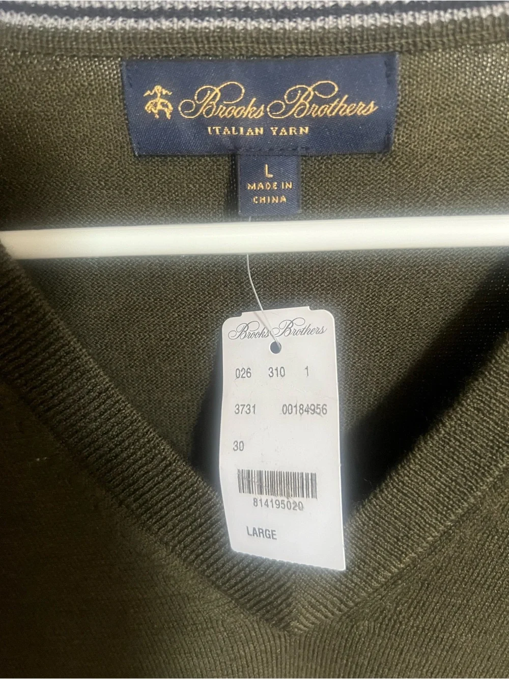 Brooks Brothers V-Neck Sweater - Olive
